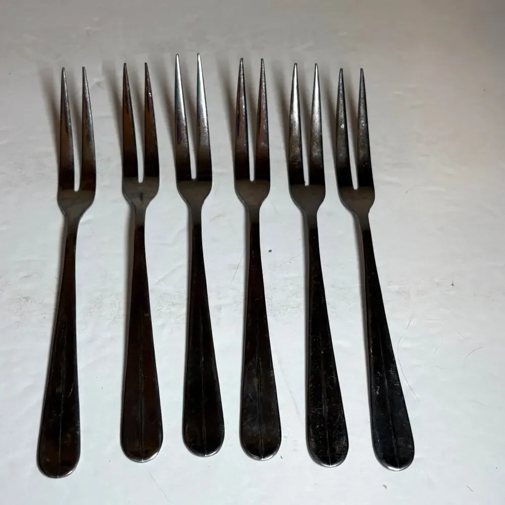 Vintage Capco Set of 6 Stainless Steel Fondue Appetizer Forks 6.25